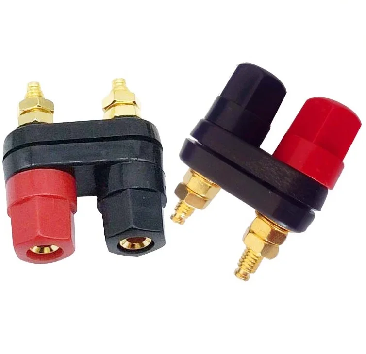 Dual 4mm Banana Plugs Terminals Red Black Connector Banana Amplifier Speaker Plug Jack Binding Post in Wire Connectors