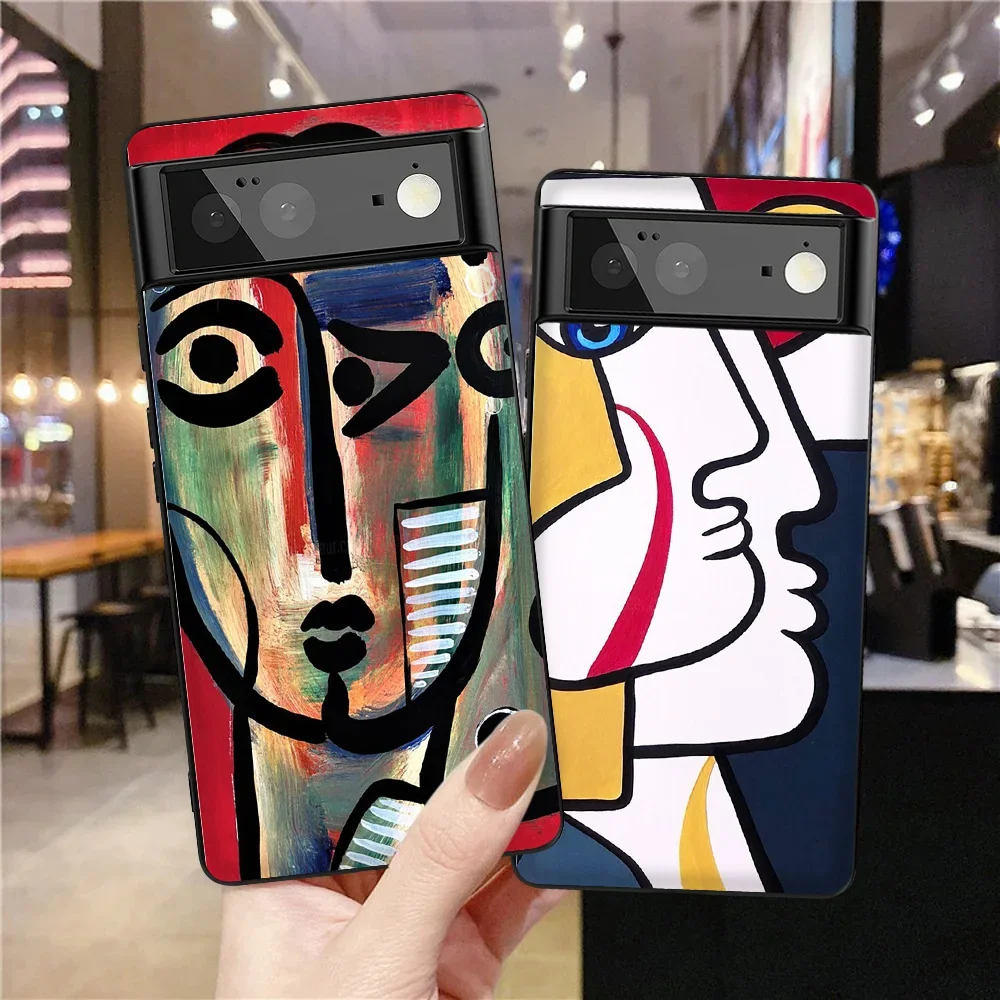 Picasso Abstract Art Painting Phone Case for Google Pixel 8 7 6 Pro 5 4 4a 3 3a XL Soft TPU Cover for Pixel 6Pro 4XL 3aXL Capa