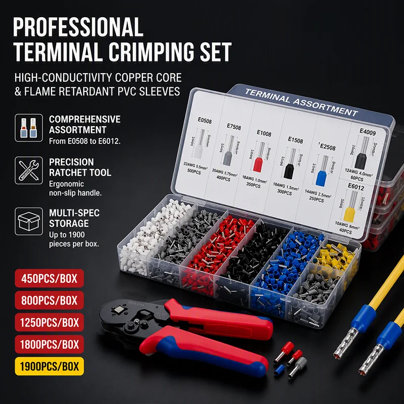 Crimpzange HSC8-6-4 0,25-10mm² 23-7AWG für Aderendhülsen, Rohrklemmen, Aderendhülsen-Crimpzange, Set, Elektrikerwerkzeug