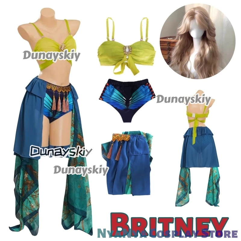 Britney Cosplay lanza esclavo 4 U disfraz Britney VMA esclavo Sexy mujeres puesta en escena traje vestido bailando serpiente Halloween