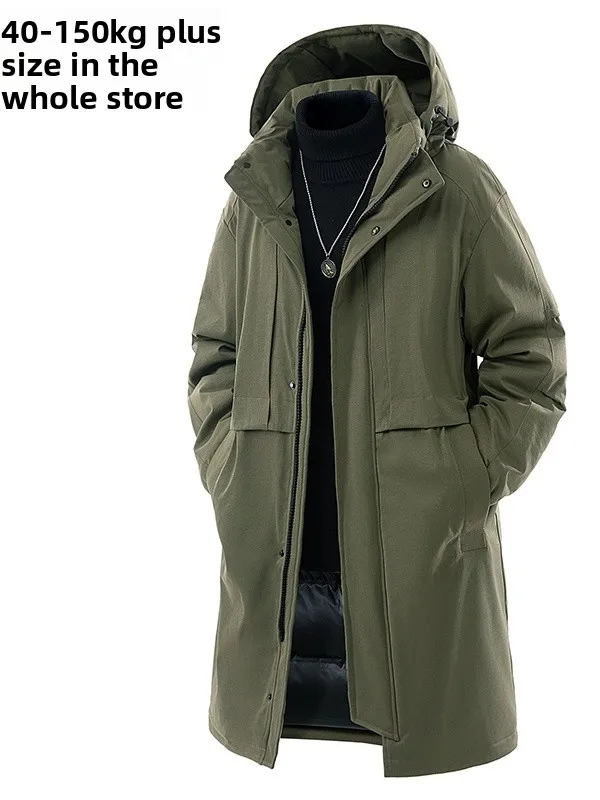 

Очень большое хлопковое мужское зимнее пальто из тюэта, модная повседневная свободная верхняя одежда средней длины, теплая наполнитель из полиэстера