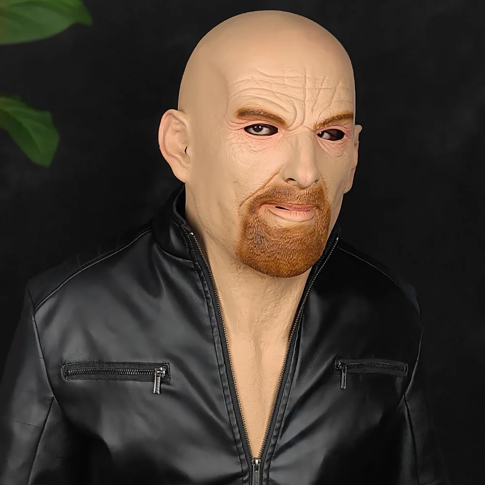 Latex-Kopfmaske Realistische Alter-Mann-Gesichtsmaske Cosplay Halloween-Party-Maske – Detail 3