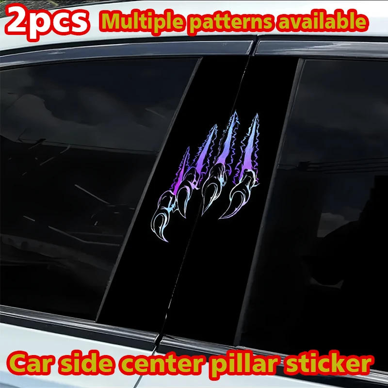 

2 наклейки на центральные стойки автомобиля, защитные наклейки от царапин с принтом когтей для B-стойки