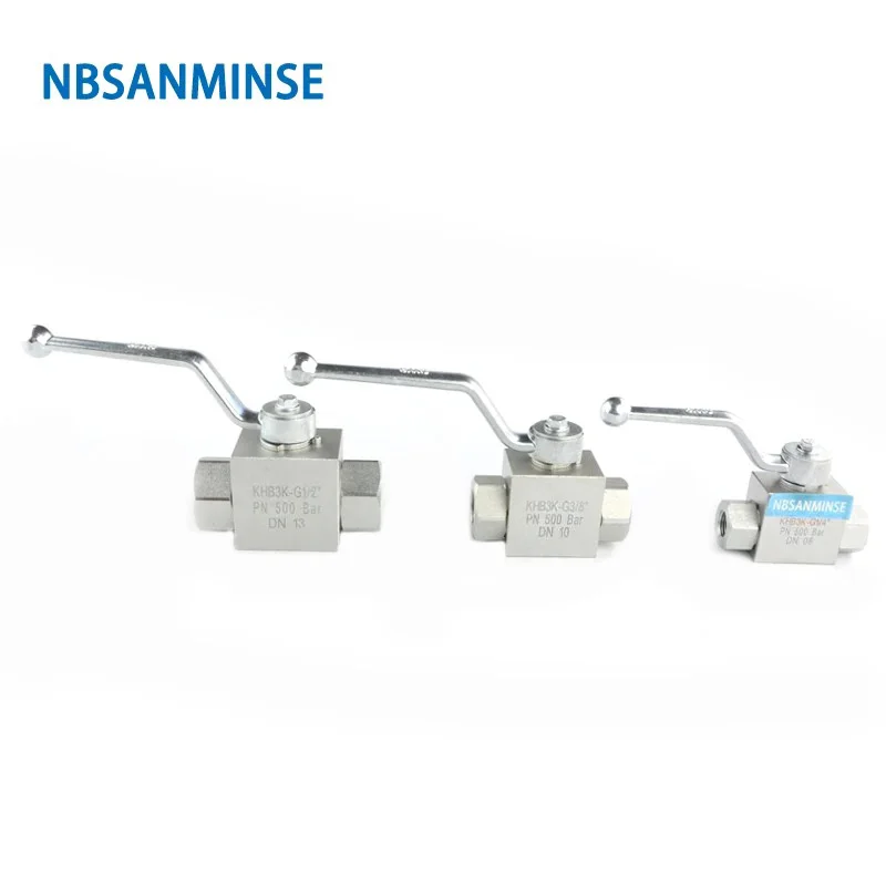 NBSANMINSE Hydraulic Ball Valve KHB 3 Way Valve KHB3K - G 3/4 1 1-1/4 1-1/2 High Pressure Water Valve NPT