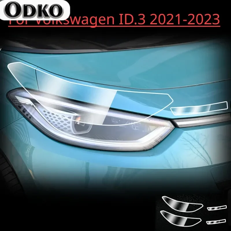 For Volkswagen ID.4 X ID.3 ID.6 CROZZ 2021-2023 Car Exterior Headlight TPU Protective Film Anti-scratch Repair Accessories