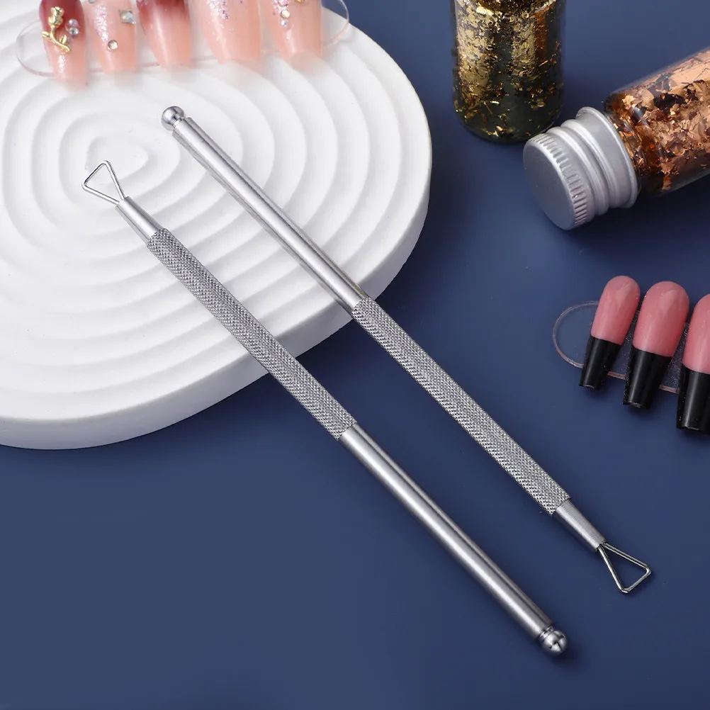 6Pcs Nail Cuticle Remover Tool Stainless Steel Gel Polish Scraper for Fingernail Toenail Manicure Pedicure Nail Groove Tidying view 5