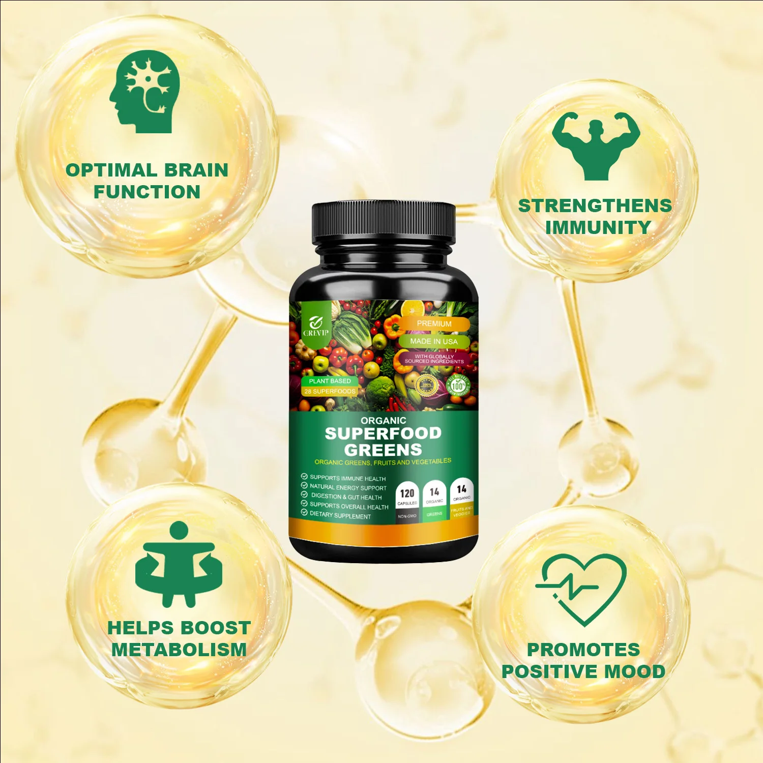 Organic Super Greens - Boost Energy, Immunity & Gut Health