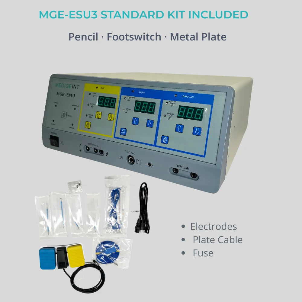 Digital Display Surgical Diathermy Machine with Pencil Foot Switch Control for Hospital Clinic Procedure Room