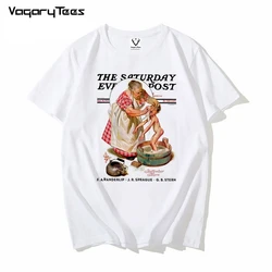 VagaryTees Vintage art Saturday evening post Print T-Shirt Harajuku Streetwear History Retro Saturday Night Bath T Shirt