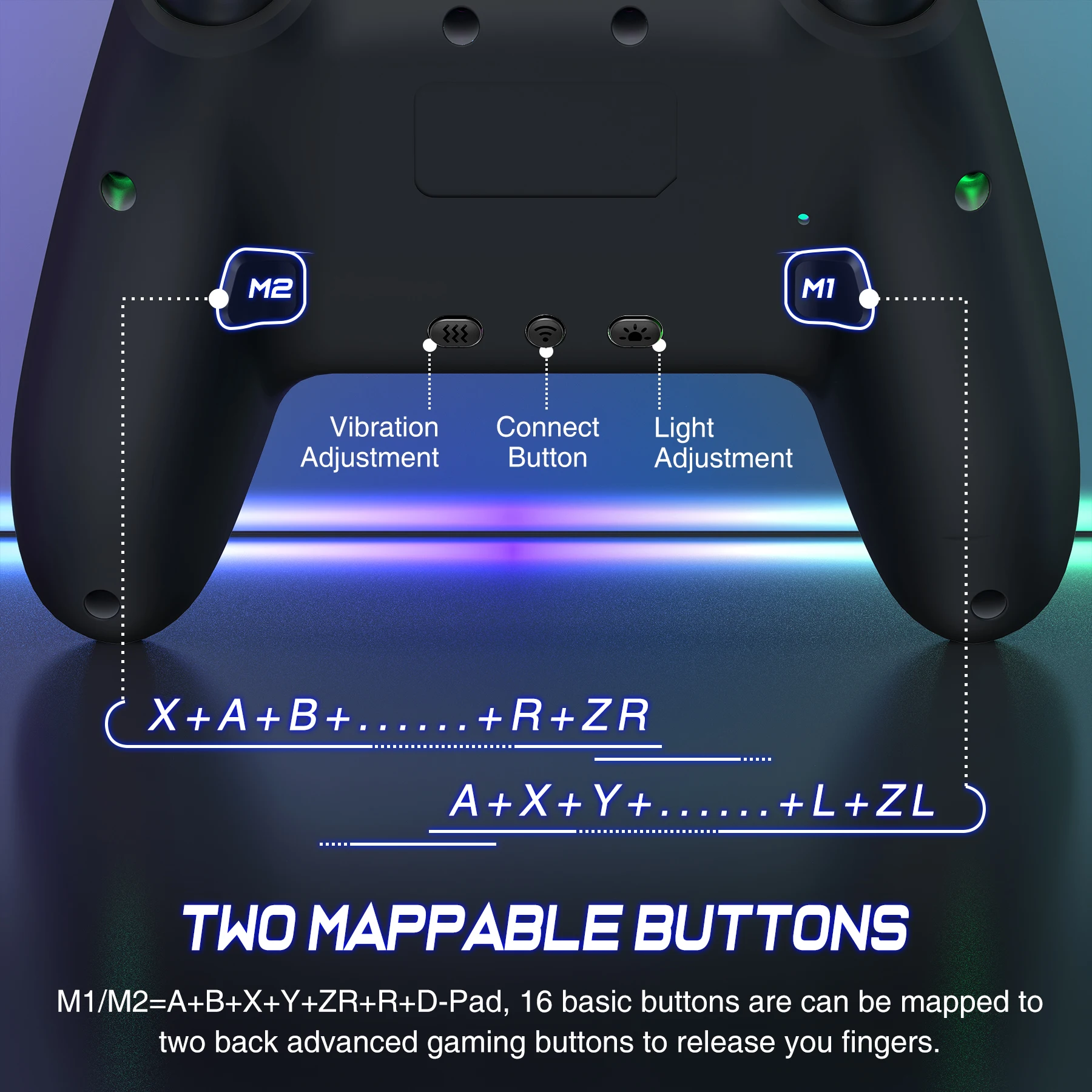 BEBONCOOL TP28 RGB Wireless Gamepad For Android/IOS/PC Nintendo Switch Pro Controller For Switch/OLED/Lite with PC Adapter