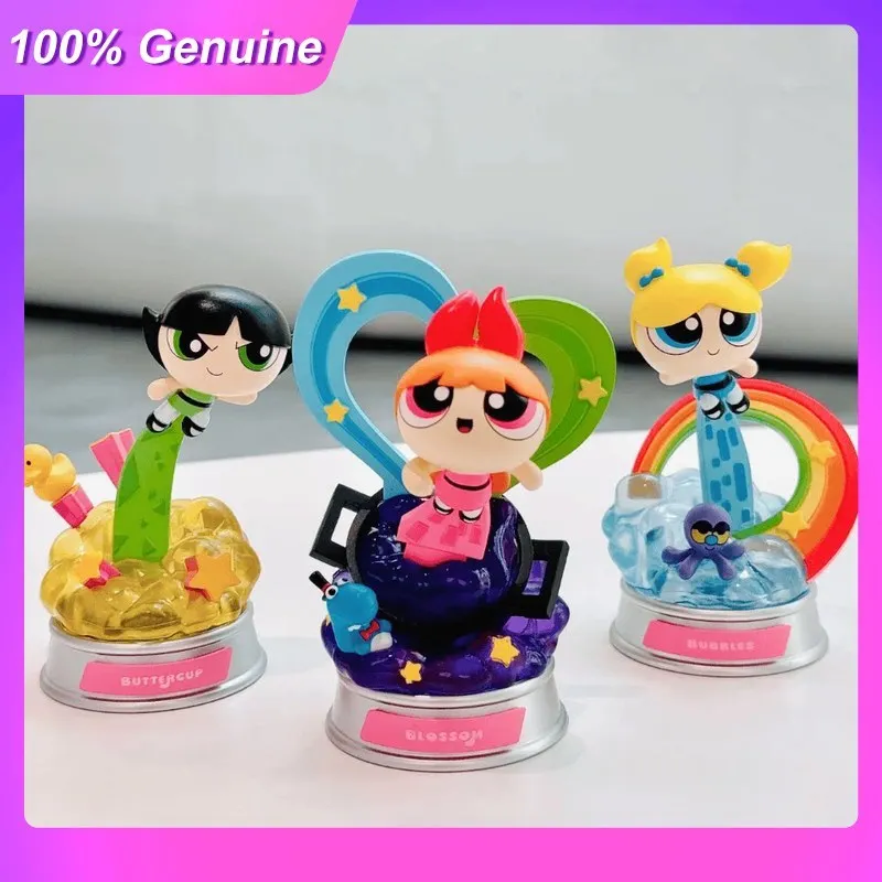 

Beast Kingdom The Powerpuff Girls Blind Box Action Figures Blossom Bubbles Buttercup Cute Desktop Ornament Ideal Gift For Girls