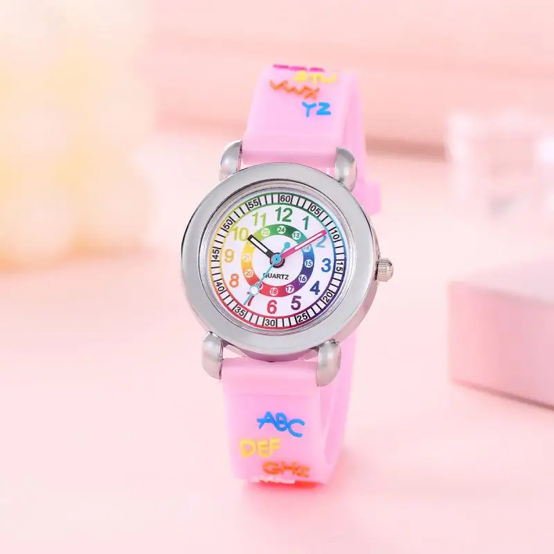 N's Watch Silicone Soft Color Alphabet Text Strap Color Circle Electronic Watch Cross Border Hot Style Men's and Women's Watches