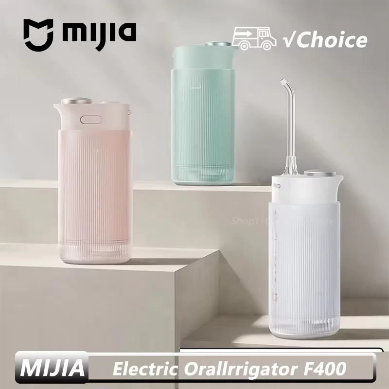 New MIJIA Electric Oral Irrigator F400 Portable Water Pick Flosser Teeth Whitening Remove Dental Plaque 200ML Water Tank