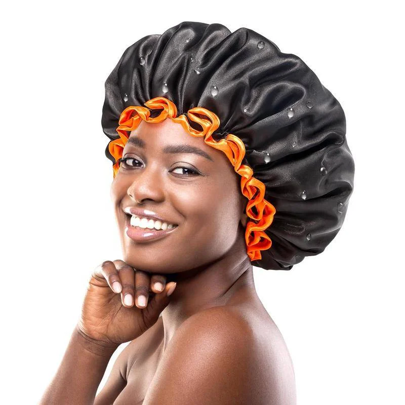Large Shower Cap Thick Long Hair Braids Reusable Waterproof Double Layers Bathing Hair Treatment Hat for Women Men