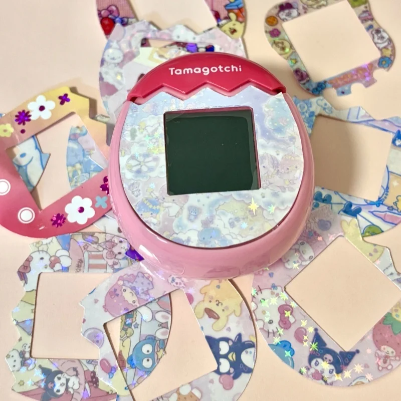 En stock Juego de pegatinas de placa frontal Tamagotchi Pix/Pix Party - Panel de repuesto de película láser Accesorio de moda extraíble