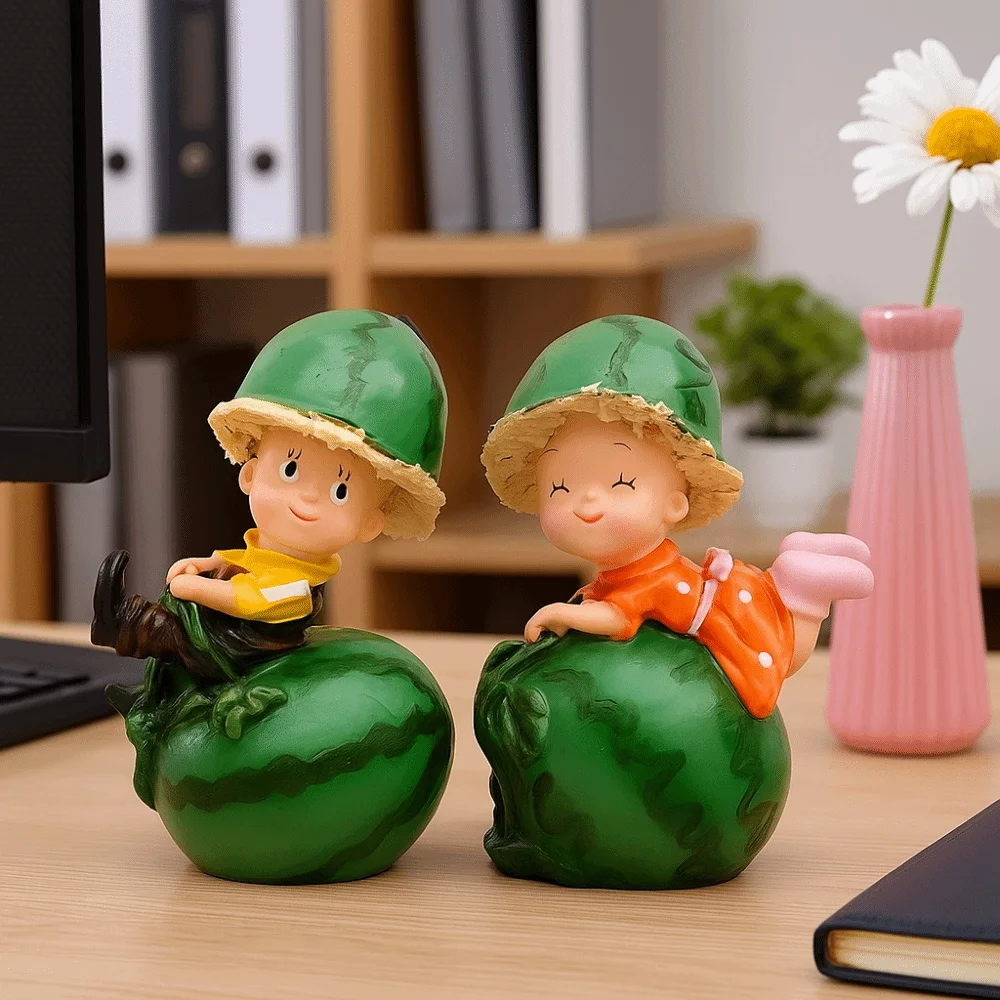 

Display Statues Funny Fruit Doll Statues Decorative Cartoon Vegetable Statues Handmade Resin Garden Decor Figurines Gift
