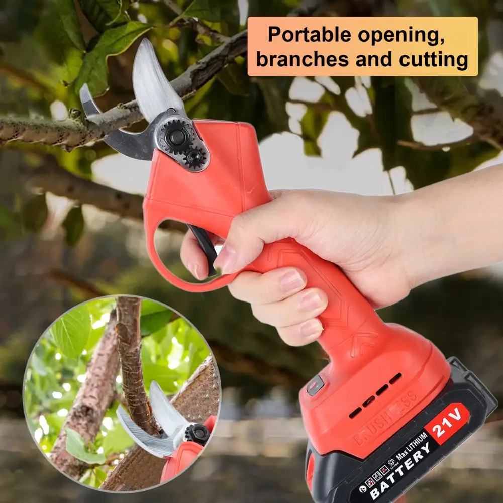 21V Electric Tree Trimmer Professional Cordless Pruner With Sharp BladeTree Branch Shears With 2 Rechargeable Batteries