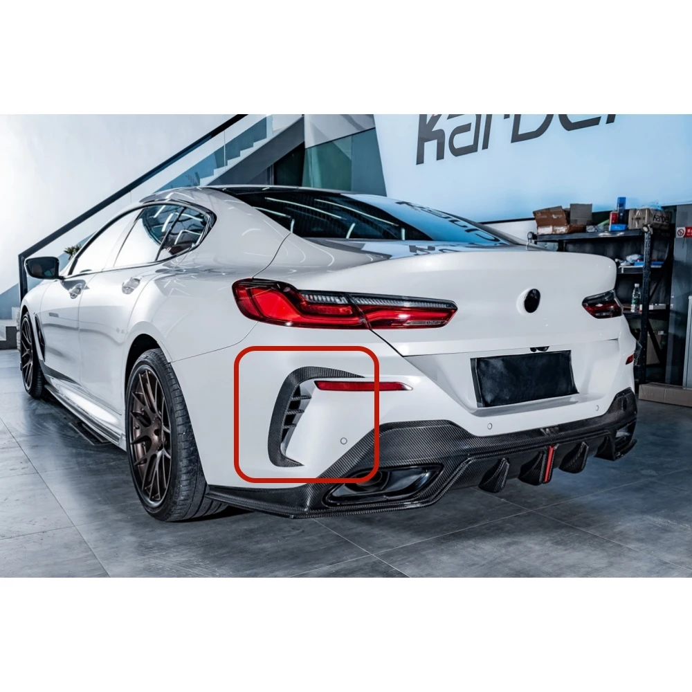 

Rear Bumper Canards Air Vent Cover For BMW 8 Series M8 840i 4 Door Glossy Dry Carbon Fiber Rear Bumper Lips Side Splitters