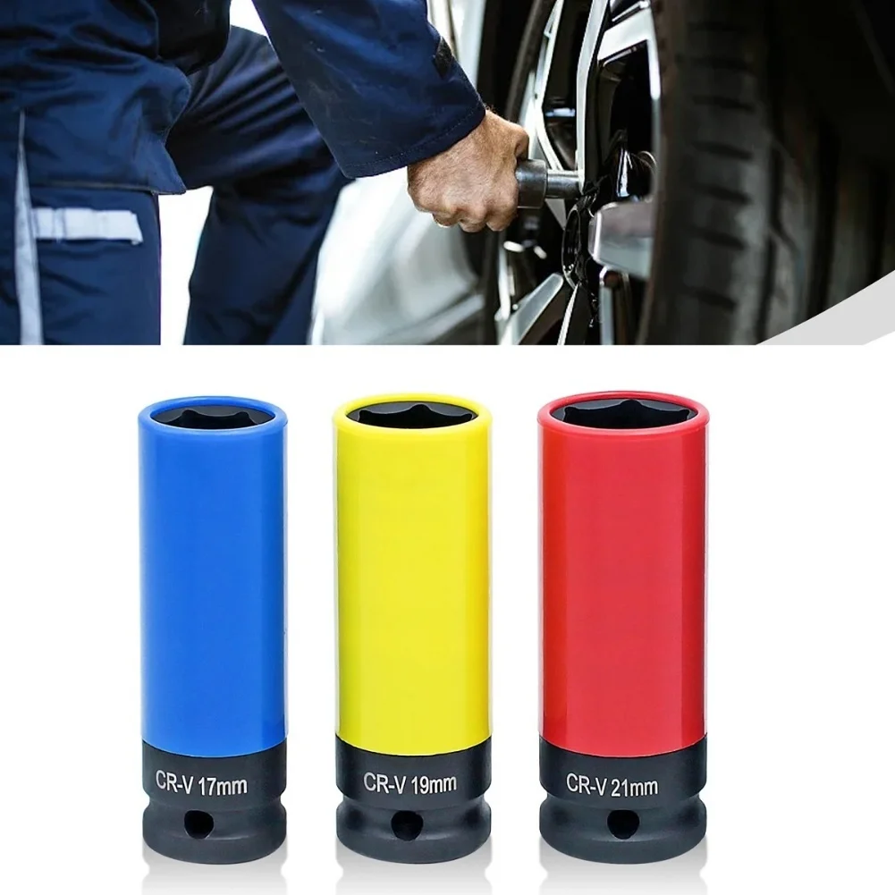 1pc 17/19/21mm Drive Wheel Protector Socket 1/2 Inch Sleeve Nut Socket Tool For 12.5mm Interface Electric Wrenches