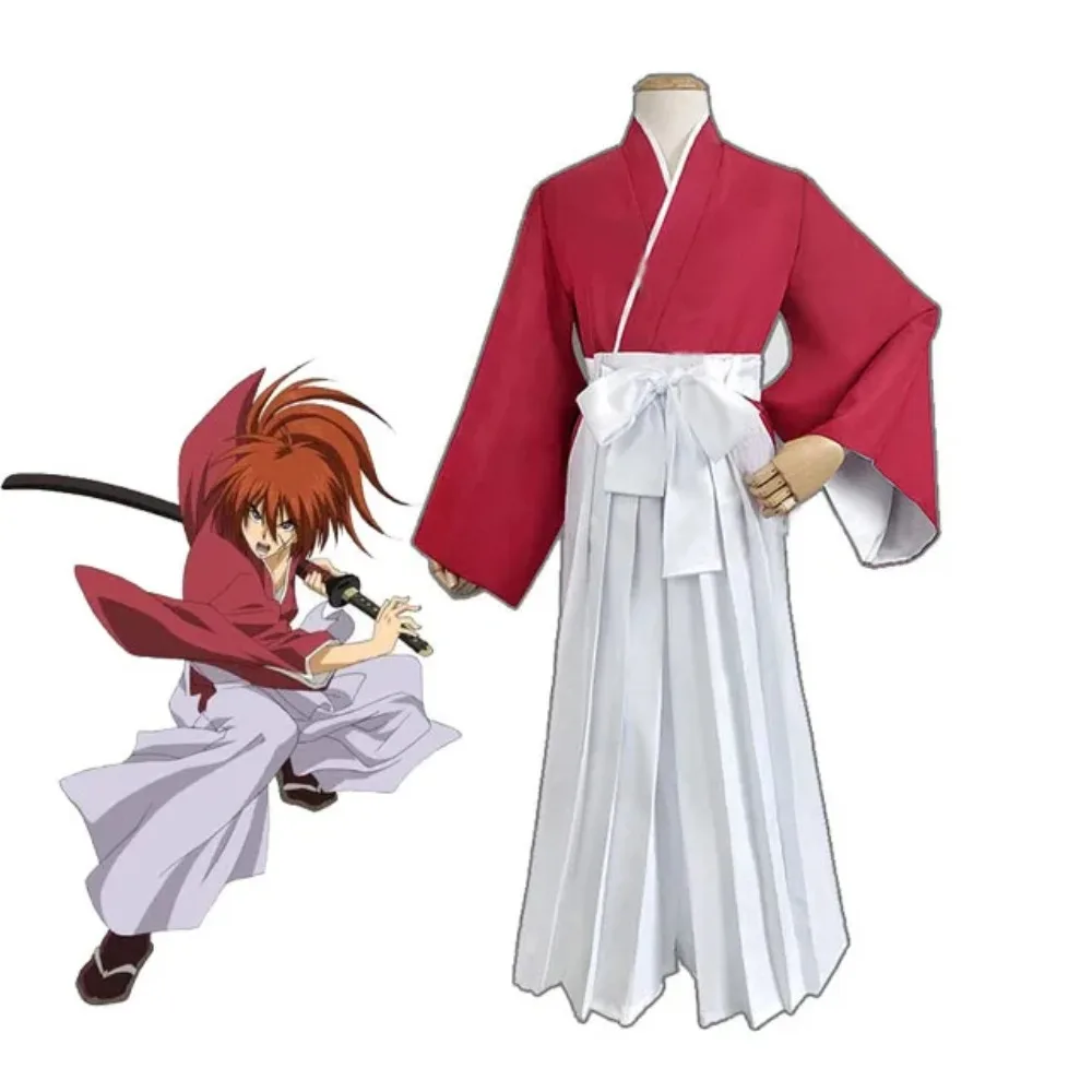 ญี่ปุ่นอะนิเมะ Rurouni Kenshin คอสเพลย์เครื่องแต่งกาย Algojo Himura Kenshin Kimono Kendo ชุดคอสเพลย์เครื่องแต่งกายชุดฟรีจัดส่ง