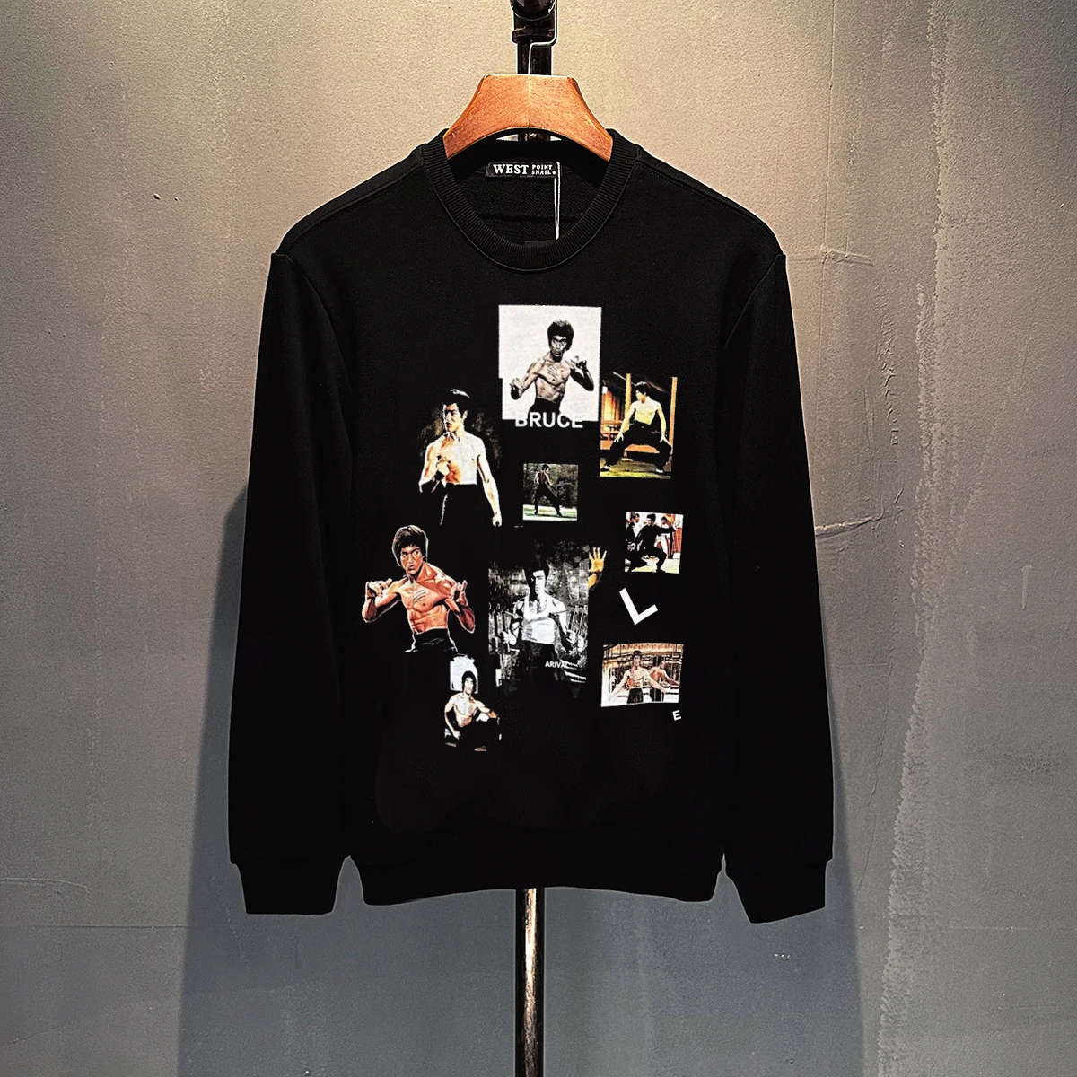 

Новая уличная толстовка Kangli с круглым вырезом и принтом Bruce, модная свободная верхняя одежда из 100% хлопка для мужчин