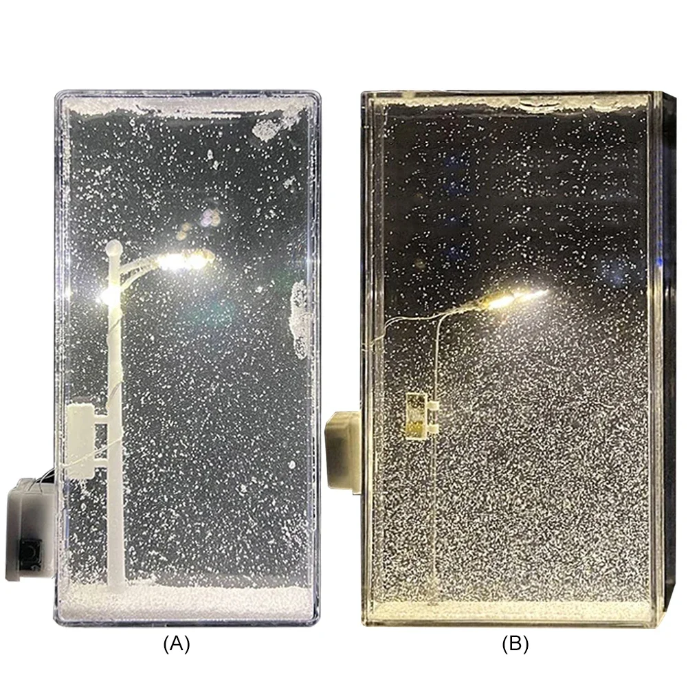 Snowy Lamp Snow Scenery Night Light Realistic Snowy Night Street Lamp Decorative DIY Snowflake Lamp for Home Decor