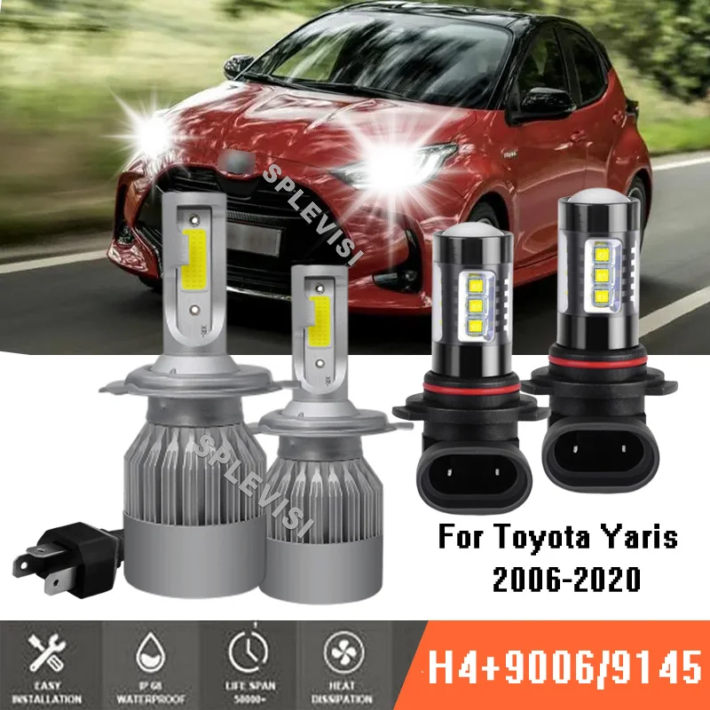 

LED Head Bulbs Bundle 9003 9006 LED Bulbs Headlight Fog Lamp Combo For Toyota Yaris 2006-2020 2007 2008 2009 2010 2011 2012 2013