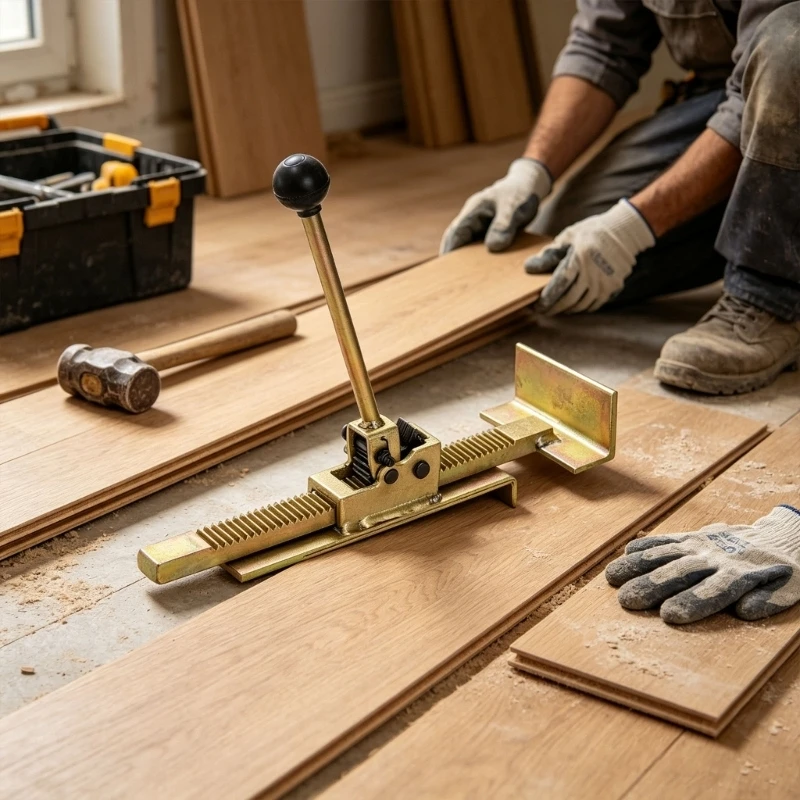 Panel Tightening Pull Bar with Long Handle, Manual Flooring Installation Tool for Laminate and Engineered M4YD