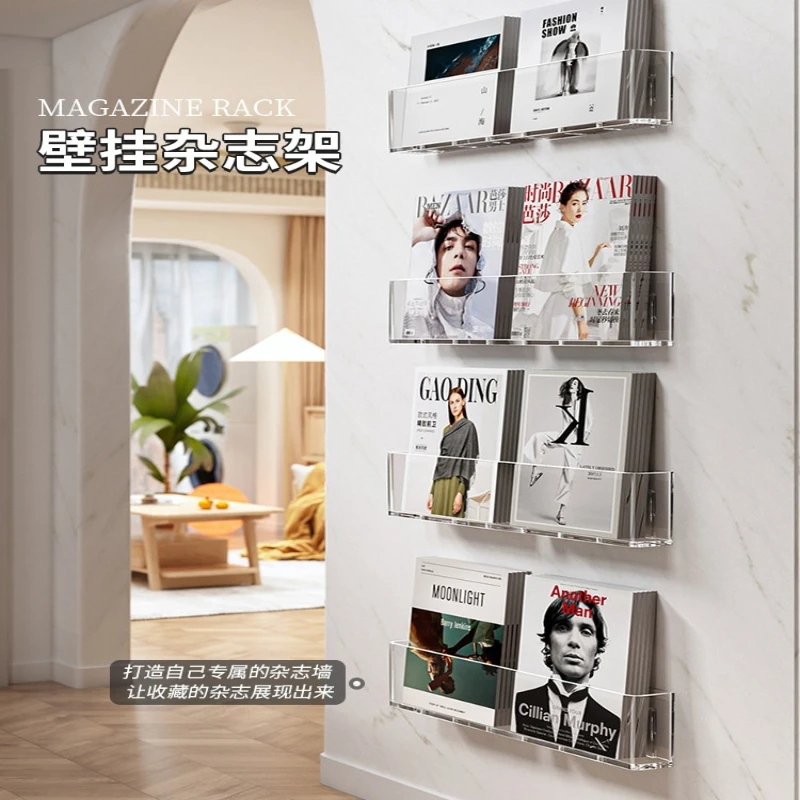 Acrylic Wall-mounted Magazine Non-perforated Magazine Document Brochure Nice Durable Racks Office Furniture Das Magazin ZY40ZZJ