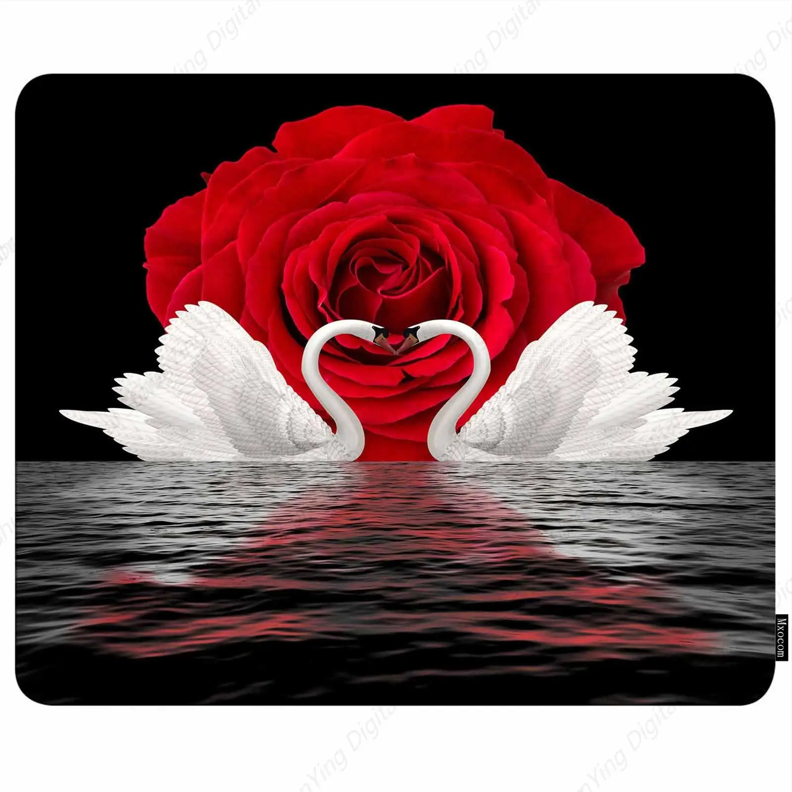 

Swan Mouse Pad Rose Romantic Valentine's Day Heart Shaped Anti Slip Rubber Mouse Pad Suitable For Computers And Laptops