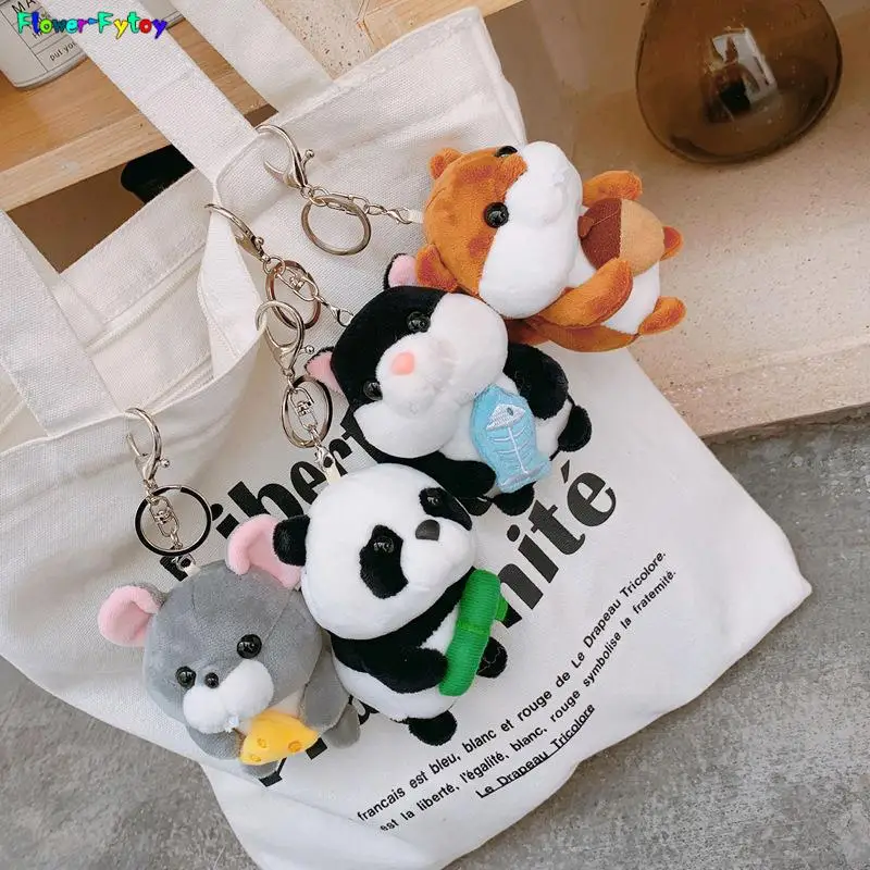 

1pc Cute Kawaii Panda Plush Keychain Cartoon Soft Stuffed Animal Keyring Plush Dolls Toy Backpack Pendant