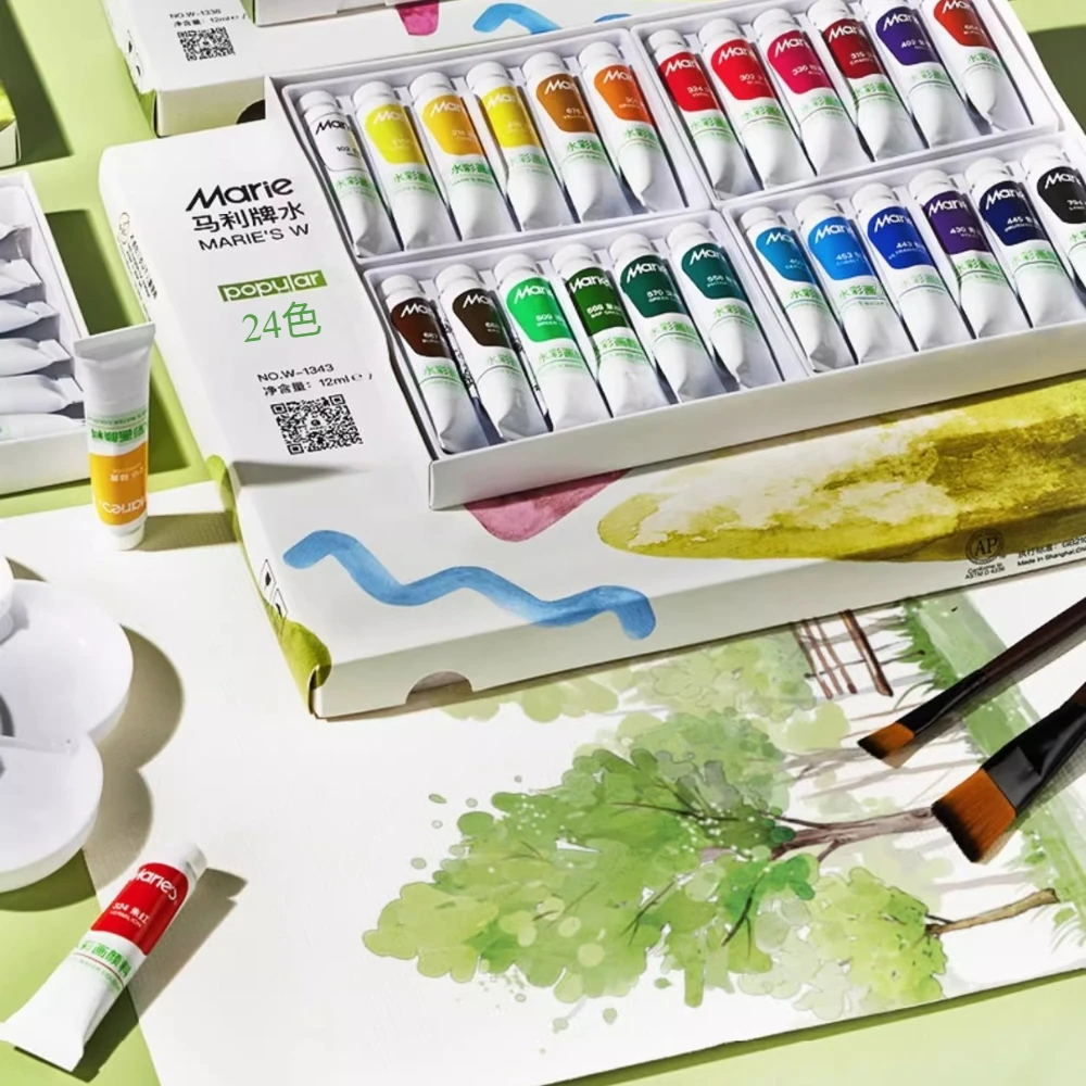 Vibrant Colors Gouache Painting Kit Professional Washable Painting Tool Excellent Coverage Canvas Decoration for Adults Students