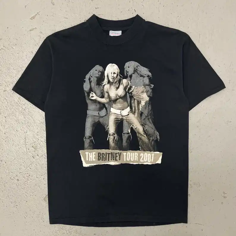 Britney Spears Bedrucktes T-Shirt für Männer und Frauen, Baumwollshirt, Y2k, übergroßes Grafik-T-Shirt mit O-Ausschnitt, Sommer, Hip-Hop, Streetwear, hochwertiges T-Shirt