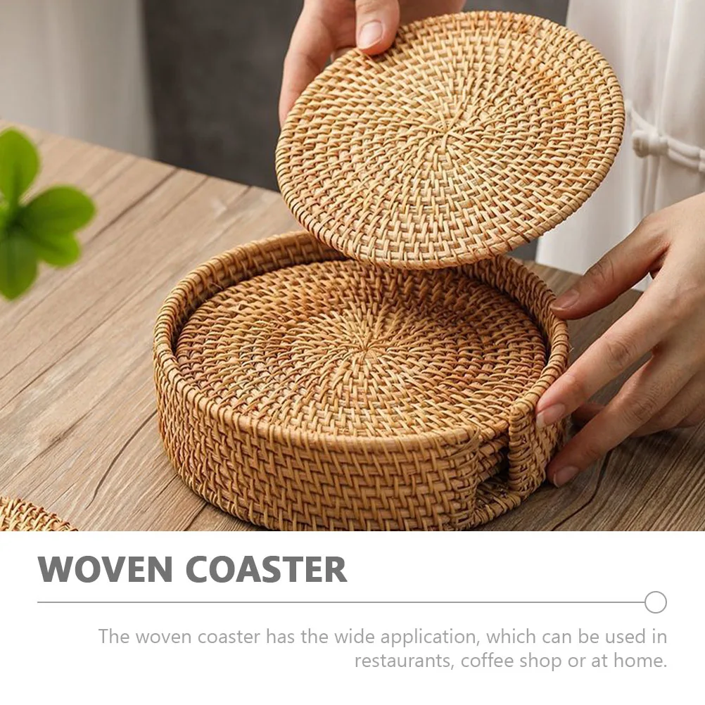 

1 Set Braided Placemats Woven Coasters Heat Resistant Thanksgiving Coasters Cup Mats For Home Office Coffee Table Outdoor Use