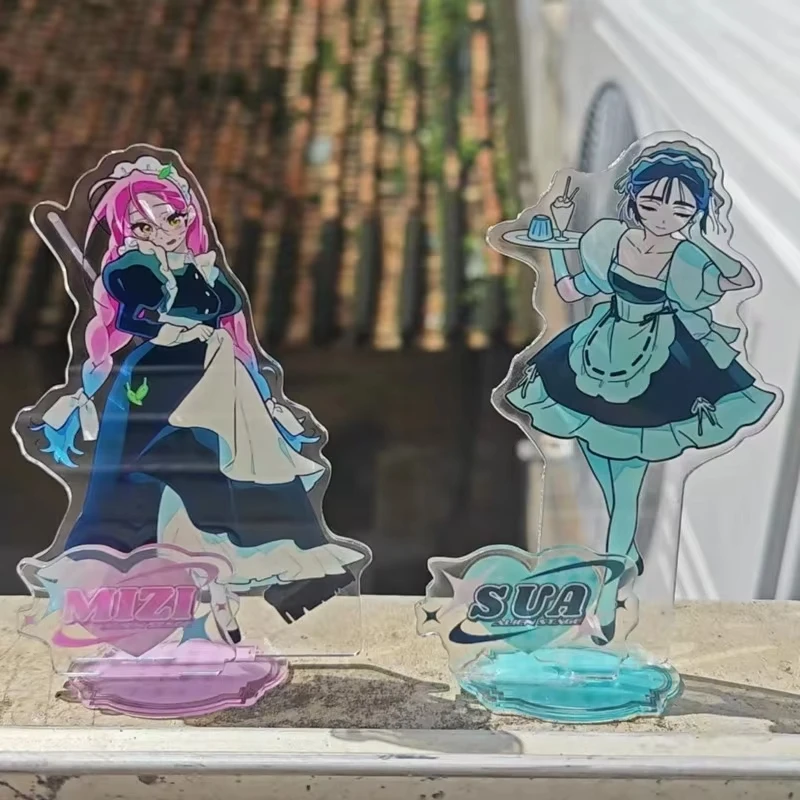 Alien Stage Acrylic Stand Set Mizi And Sua Maid Outfit Desktop Display Decor New Collectible Gift For Anime Game Fans view 6