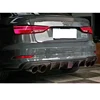 아우디 A3 S3 2017-2020 카본 파이버 백 립 자동차 리어 범퍼 디퓨저 리어 스플리터 스포일러 자동차 액세서리 바디 키트 5