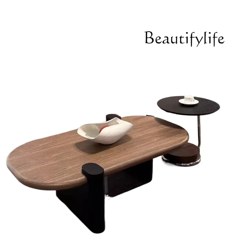 

Nordic medieval solid wood coffee table modern simple home living room square log coffee table