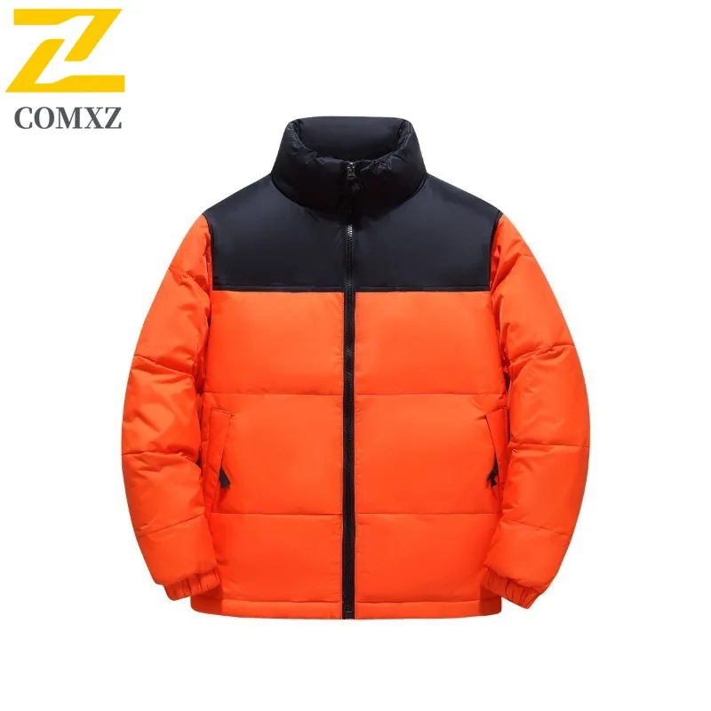 Men Outdoor Leisure Hooded Jacket Winter Parka Fleece-Lined Thickened Puffer Coat Waterproof Windproof Thermal Street Outerwear