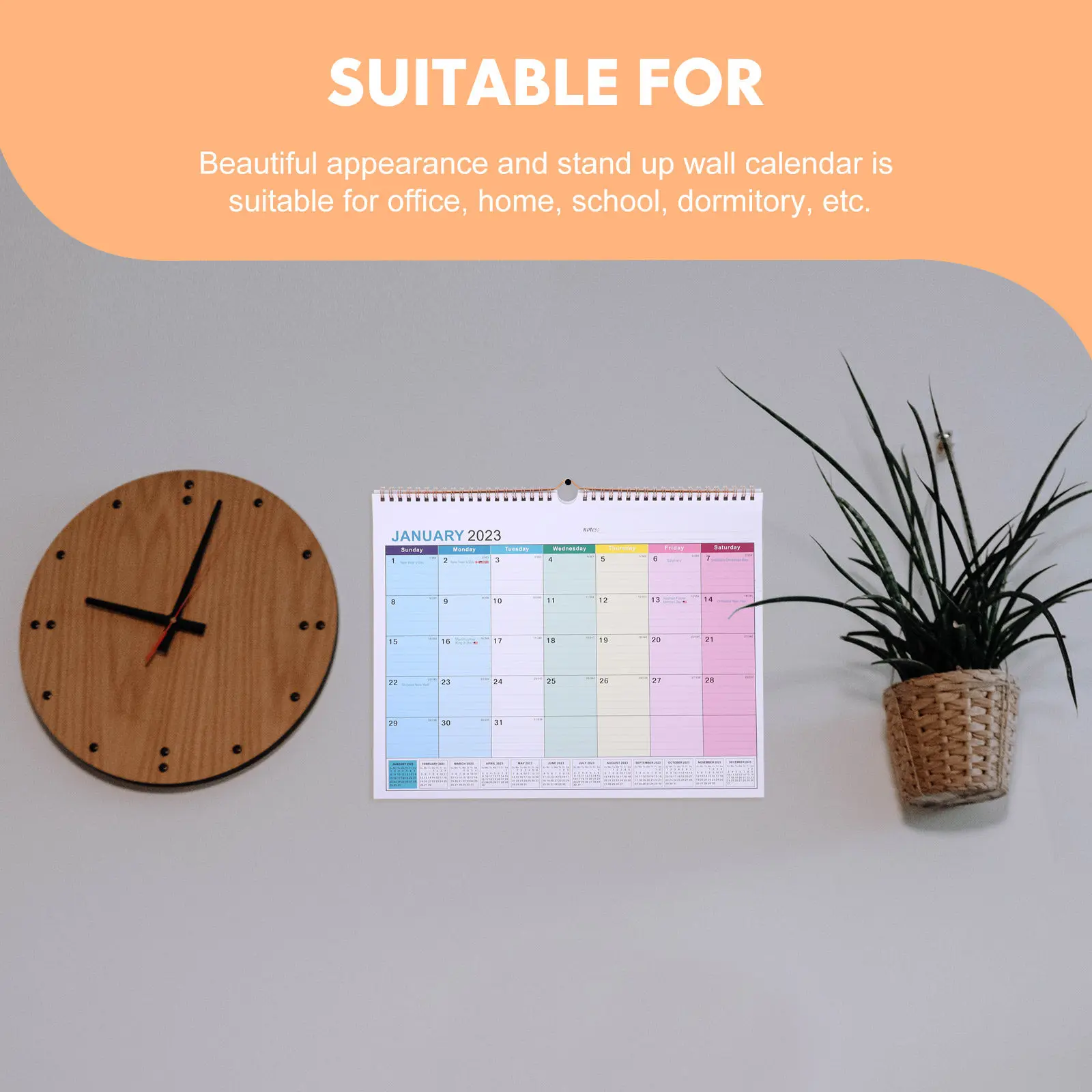 

Creative Wall Hanging Calendar Monthly Schedule Planner for Teachers Students Office Workers Home Decor Paper Calendar Planner