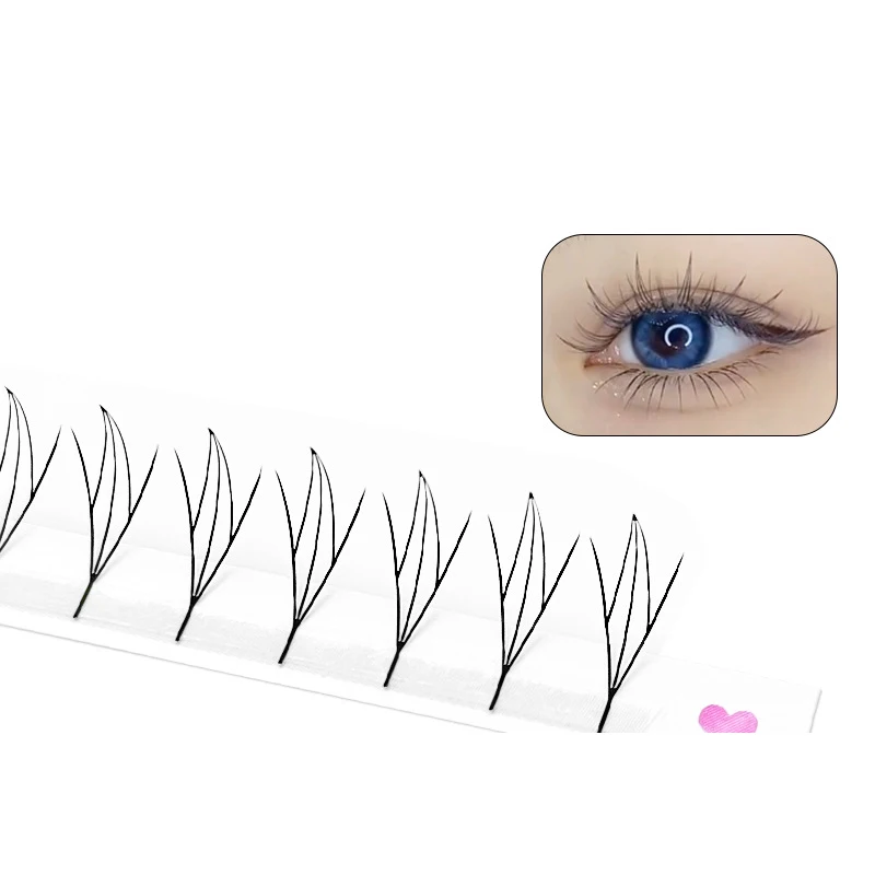 1 boîte tour haut Extension de cils effet 3D Anime tour conseils Flase cils greffage rapide naturel simple grappe faux cils