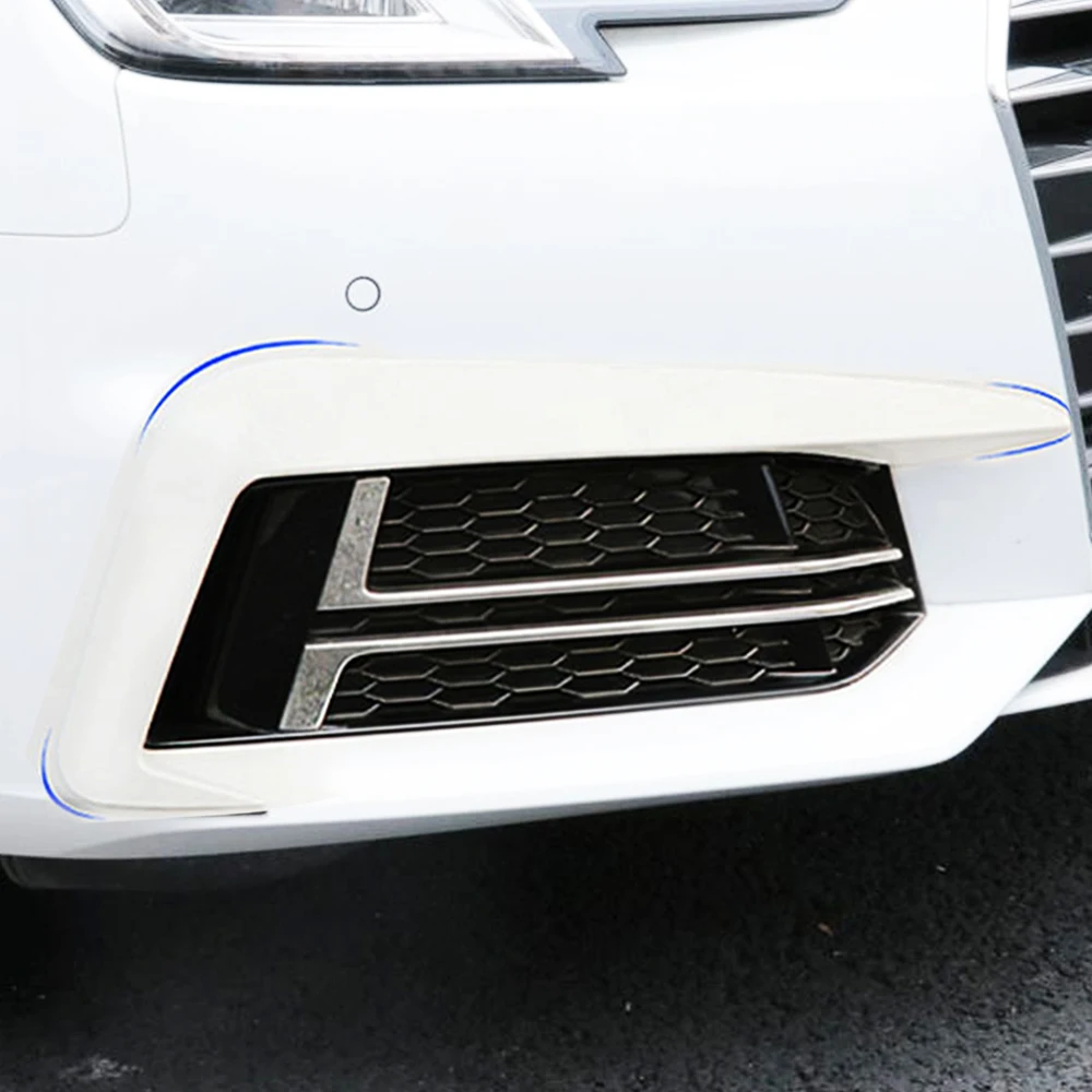 For Audi A4 B9 2017 2019 Car Styling Front Bumper Spoiler Air Knife Fog Light Cover Sticker ABS Automobiles Exterior Accessories