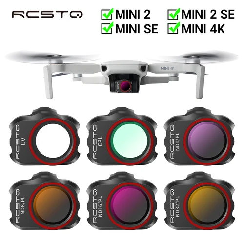 Imagen 1 del producto RCSTQ para DJI Mini 2/Mini SE/Mini 2SE/Mini 4K filtro de lente de cámara UV CPL ND4 ND8 ND16 ND32 PL filtro fotografía Drone accesorio