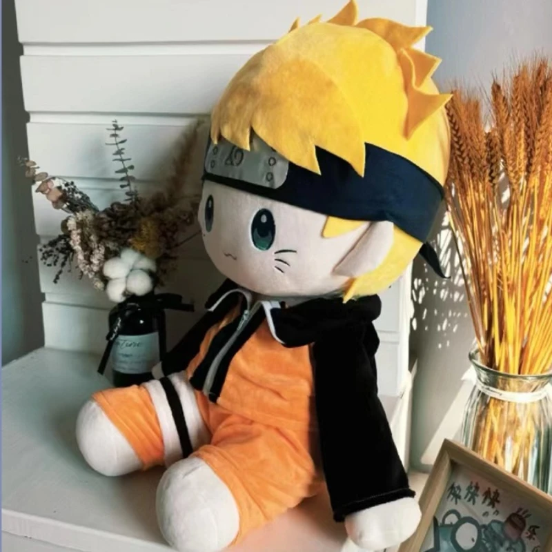 Trendy Anime Naruto Uzumaki Naruto Plush Doll Cartoon Large Size 40cm Sitting Cotton Doll Sleeping Companion Plush Doll Toy Gift