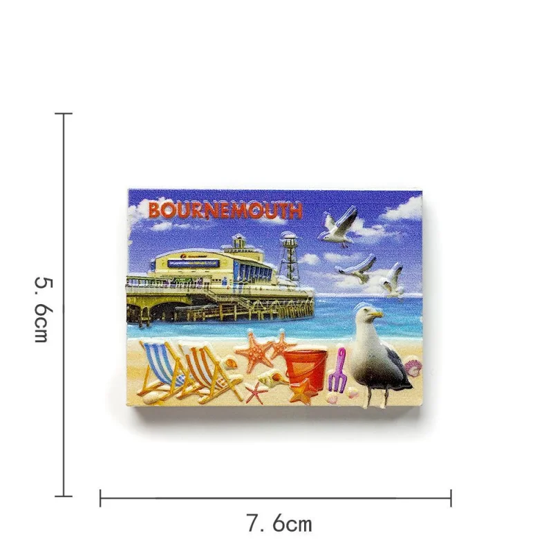 

Bournemouth Tourist SouvenirinsWind Decoration Crafts Magnetic Creative Collection Souvenirs Refrigerator Magnets