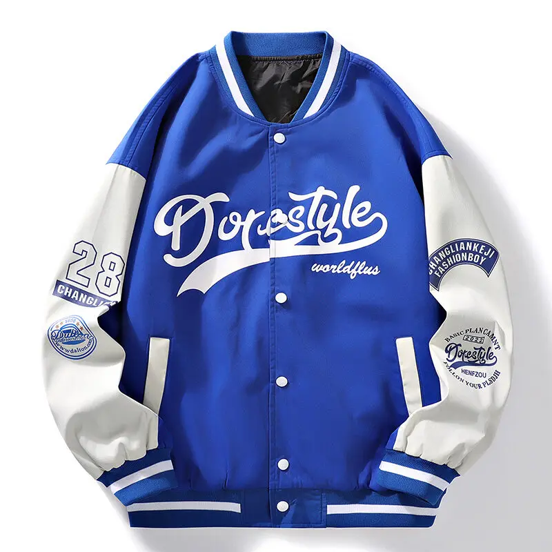 

Fashion brand baseball uniform men's spring and autumn new embroidered loose letter jacket retro hip-hop pilot jacket
