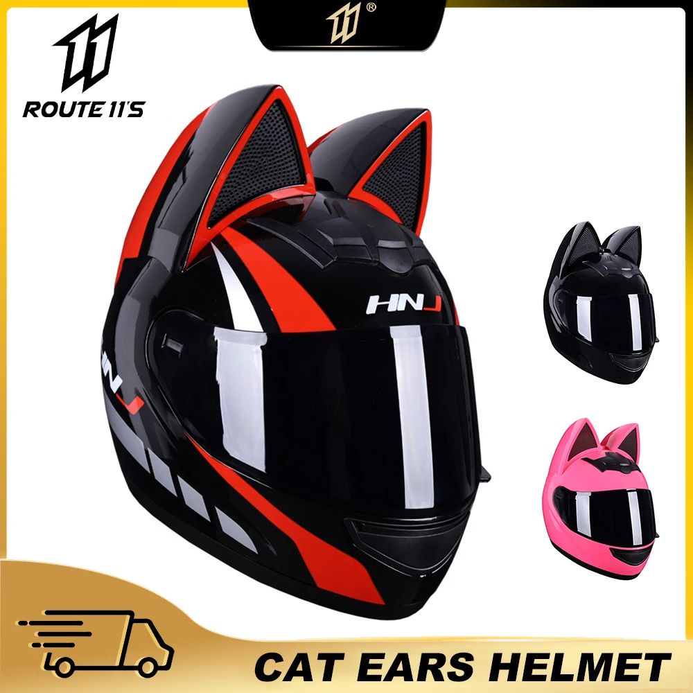 

Motorcycle Helmet Casco Moto Off-road Helmet DOT Approved Removable Cat Ear Four Seasons Breathable Men Women Motocross Helmet