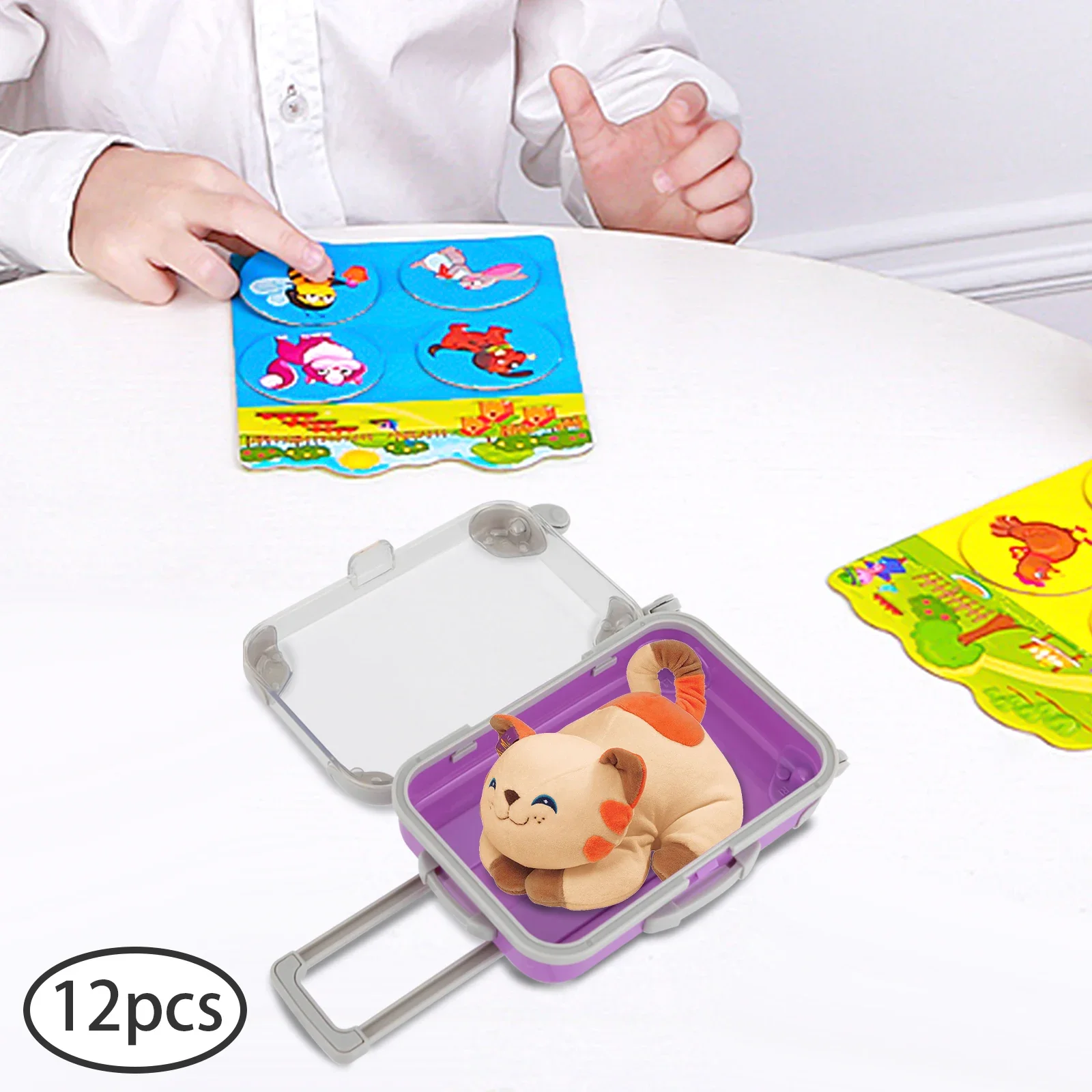 

Bymaocar 12pcs Mini Suitcase Simulation Mixing colors Trolley Case Luggage waterproof,moisture-proof For cookies And souvenirs