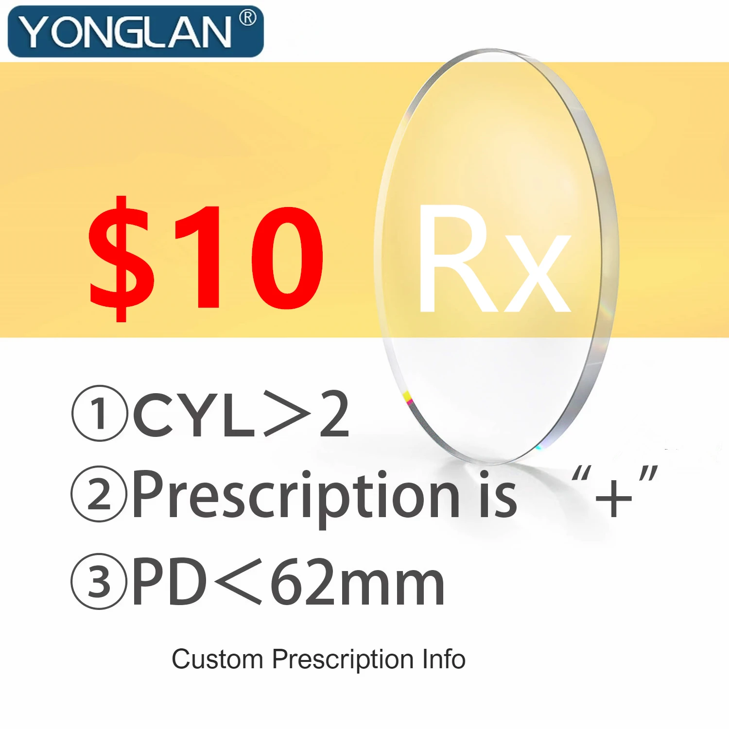 Différence de prix sur les lunettes de vue sur ordonnance, fonctionnalités des verres améliorées, frais (les commandes passées séparément ne seront pas expédiées)