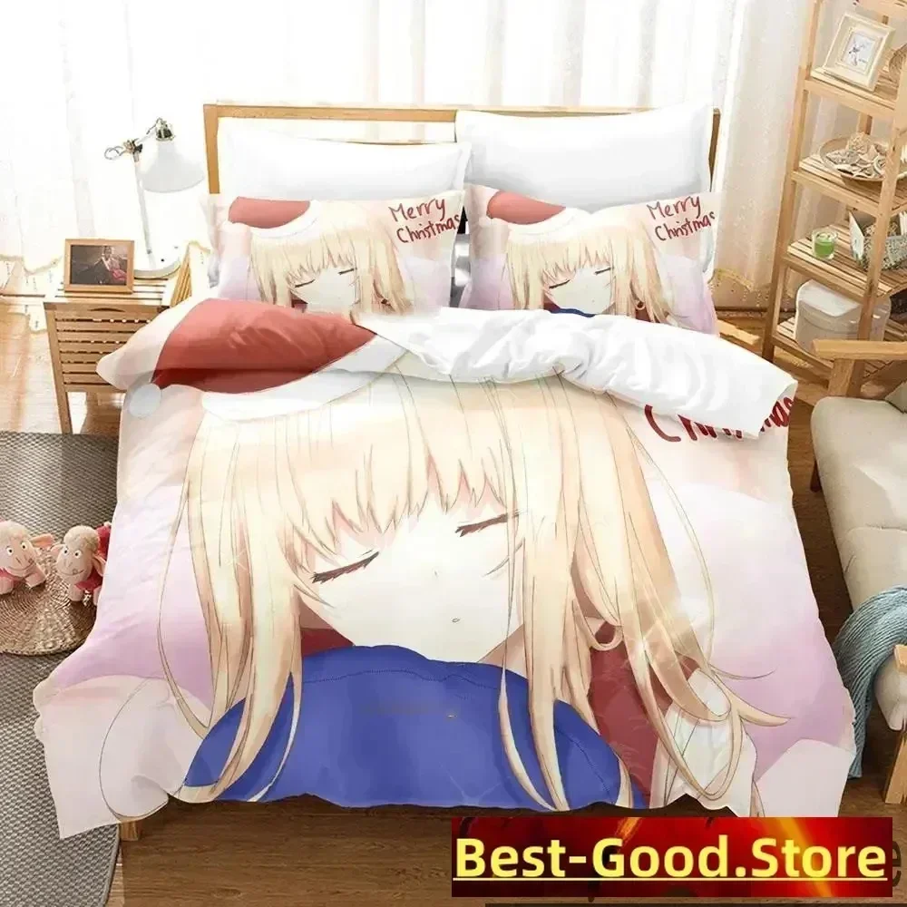 

The Angel Next Door Spoils Me Rotten Anime Bedding Set Printed With Pillowcase Duvet Cover Soft Queen King Size Bedclothes Home