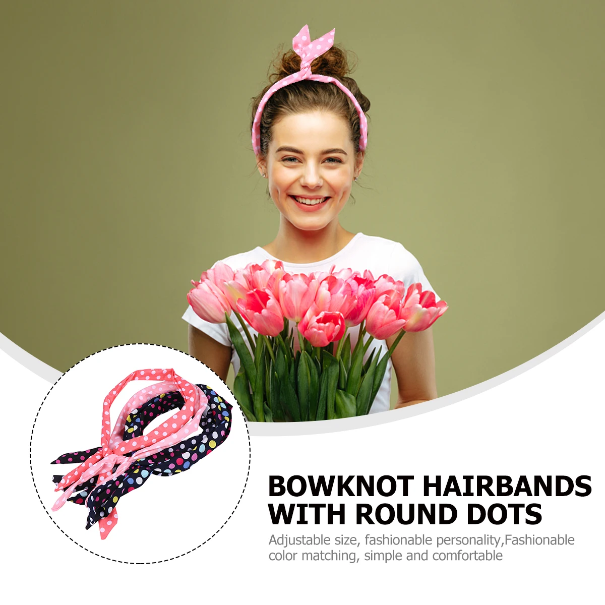 

6 pcs Headb Accessory Dot Cloth Wire Bow Ear Scarf Stylish Fashion Hair Wrap Headb Trend Outfits Hair Wrap